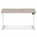 Air Lite 1400 x 800mm Scalloped Edge Height Adjustable Office Desk Grey Oak Top White Leg HA04030