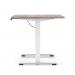 Air Lite 1400 x 800mm Scalloped Edge Height Adjustable Office Desk Grey Oak Top White Leg HA04030