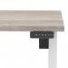 Air Lite 1400 x 800mm Scalloped Edge Height Adjustable Office Desk Grey Oak Top White Leg HA04030