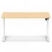 Air Lite 1400 x 800mm Scalloped Edge Height Adjustable Office Desk Maple Top White Leg HA04031
