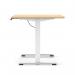 Air Lite 1400 x 800mm Scalloped Edge Height Adjustable Office Desk Maple Top White Leg HA04031