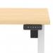 Air Lite 1400 x 800mm Scalloped Edge Height Adjustable Office Desk Maple Top White Leg HA04031