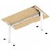 Air Lite 1400 x 800mm Scalloped Edge Height Adjustable Office Desk Maple Top White Leg HA04031