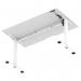 Air Lite 1400 x 800mm Scalloped Edge Height Adjustable Office Desk White Top White Leg HA04033