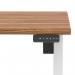 Air Lite 1400 x 800mm Scalloped Edge Height Adjustable Office Desk Walnut Top White Leg HA04034