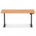 Air Lite 1600 x 800mm Scalloped Edge Height Adjustable Office Desk Beech Top Black Leg HA04035