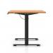 Air Lite 1600 x 800mm Scalloped Edge Height Adjustable Office Desk Beech Top Black Leg HA04035