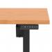 Air Lite 1600 x 800mm Scalloped Edge Height Adjustable Office Desk Beech Top Black Leg HA04035