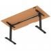 Air Lite 1600 x 800mm Scalloped Edge Height Adjustable Office Desk Beech Top Black Leg HA04035