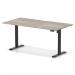 Air Lite 1600 x 800mm Scalloped Edge Height Adjustable Office Desk Grey Oak Top Black Leg HA04036
