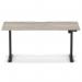 Air Lite 1600 x 800mm Scalloped Edge Height Adjustable Office Desk Grey Oak Top Black Leg HA04036
