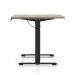 Air Lite 1600 x 800mm Scalloped Edge Height Adjustable Office Desk Grey Oak Top Black Leg HA04036