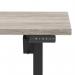 Air Lite 1600 x 800mm Scalloped Edge Height Adjustable Office Desk Grey Oak Top Black Leg HA04036