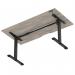 Air Lite 1600 x 800mm Scalloped Edge Height Adjustable Office Desk Grey Oak Top Black Leg HA04036