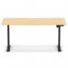Air Lite 1600 x 800mm Scalloped Edge Height Adjustable Office Desk Maple Top Black Leg HA04037