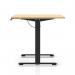 Air Lite 1600 x 800mm Scalloped Edge Height Adjustable Office Desk Maple Top Black Leg HA04037
