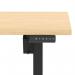 Air Lite 1600 x 800mm Scalloped Edge Height Adjustable Office Desk Maple Top Black Leg HA04037