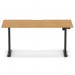 Air Lite 1600 x 800mm Scalloped Edge Height Adjustable Office Desk Oak Top Black Leg HA04038