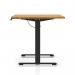 Air Lite 1600 x 800mm Scalloped Edge Height Adjustable Office Desk Oak Top Black Leg HA04038