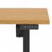Air Lite 1600 x 800mm Scalloped Edge Height Adjustable Office Desk Oak Top Black Leg HA04038