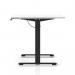 Air Lite 1600 x 800mm Scalloped Edge Height Adjustable Office Desk White Top Black Leg HA04039