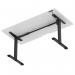 Air Lite 1600 x 800mm Scalloped Edge Height Adjustable Office Desk White Top Black Leg HA04039