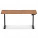 Air Lite 1600 x 800mm Scalloped Edge Height Adjustable Office Desk Walnut Top Black Leg HA04040