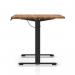 Air Lite 1600 x 800mm Scalloped Edge Height Adjustable Office Desk Walnut Top Black Leg HA04040
