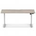 Air Lite 1600 x 800mm Scalloped Edge Height Adjustable Office Desk Grey Oak Top Silver Leg HA04042
