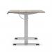 Air Lite 1600 x 800mm Scalloped Edge Height Adjustable Office Desk Grey Oak Top Silver Leg HA04042