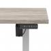 Air Lite 1600 x 800mm Scalloped Edge Height Adjustable Office Desk Grey Oak Top Silver Leg HA04042