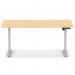 Air Lite 1600 x 800mm Scalloped Edge Height Adjustable Office Desk Maple Top Silver Leg HA04043