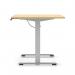 Air Lite 1600 x 800mm Scalloped Edge Height Adjustable Office Desk Maple Top Silver Leg HA04043