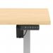 Air Lite 1600 x 800mm Scalloped Edge Height Adjustable Office Desk Maple Top Silver Leg HA04043