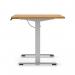 Air Lite 1600 x 800mm Scalloped Edge Height Adjustable Office Desk Oak Top Silver Leg HA04044