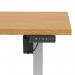 Air Lite 1600 x 800mm Scalloped Edge Height Adjustable Office Desk Oak Top Silver Leg HA04044
