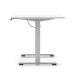 Air Lite 1600 x 800mm Scalloped Edge Height Adjustable Office Desk White Top Silver Leg HA04045