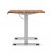 Air Lite 1600 x 800mm Scalloped Edge Height Adjustable Office Desk Walnut Top Silver Leg HA04046