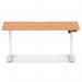 Air Lite 1600 x 800mm Scalloped Edge Height Adjustable Office Desk Beech Top White Leg HA04047
