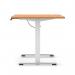 Air Lite 1600 x 800mm Scalloped Edge Height Adjustable Office Desk Beech Top White Leg HA04047