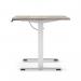 Air Lite 1600 x 800mm Scalloped Edge Height Adjustable Office Desk Grey Oak Top White Leg HA04048