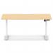 Air Lite 1600 x 800mm Scalloped Edge Height Adjustable Office Desk Maple Top White Leg HA04049