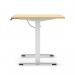 Air Lite 1600 x 800mm Scalloped Edge Height Adjustable Office Desk Maple Top White Leg HA04049