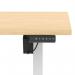 Air Lite 1600 x 800mm Scalloped Edge Height Adjustable Office Desk Maple Top White Leg HA04049