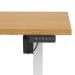 Air Lite 1600 x 800mm Scalloped Edge Height Adjustable Office Desk Oak Top White Leg HA04050