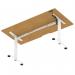 Air Lite 1600 x 800mm Scalloped Edge Height Adjustable Office Desk Oak Top White Leg HA04050