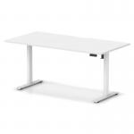 Air Lite 1600 x 800mm Scalloped Edge Height Adjustable Office Desk White Top White Leg HA04051