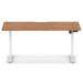 Air Lite 1600 x 800mm Scalloped Edge Height Adjustable Office Desk Walnut Top White Leg HA04052