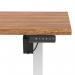Air Lite 1600 x 800mm Scalloped Edge Height Adjustable Office Desk Walnut Top White Leg HA04052