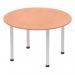 Impulse 1200mm Round Table Beech Top Silver Post Leg I000080